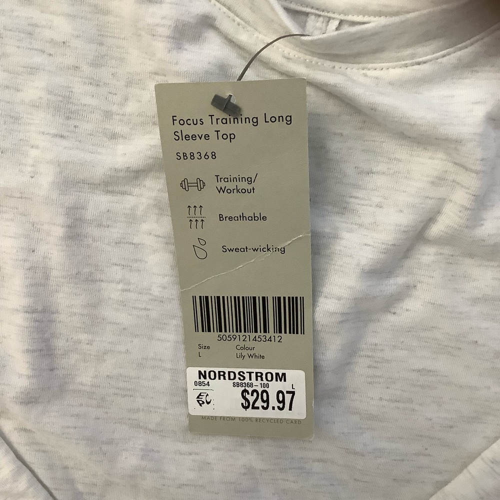 Sweaty Betty NWT Classic White Long Sleeve Tee, L - Picture 3 of 8